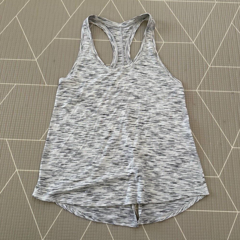 Lululemon Tie It Up Singlet Tiger‎ Space Dye Black White Size 6? Small